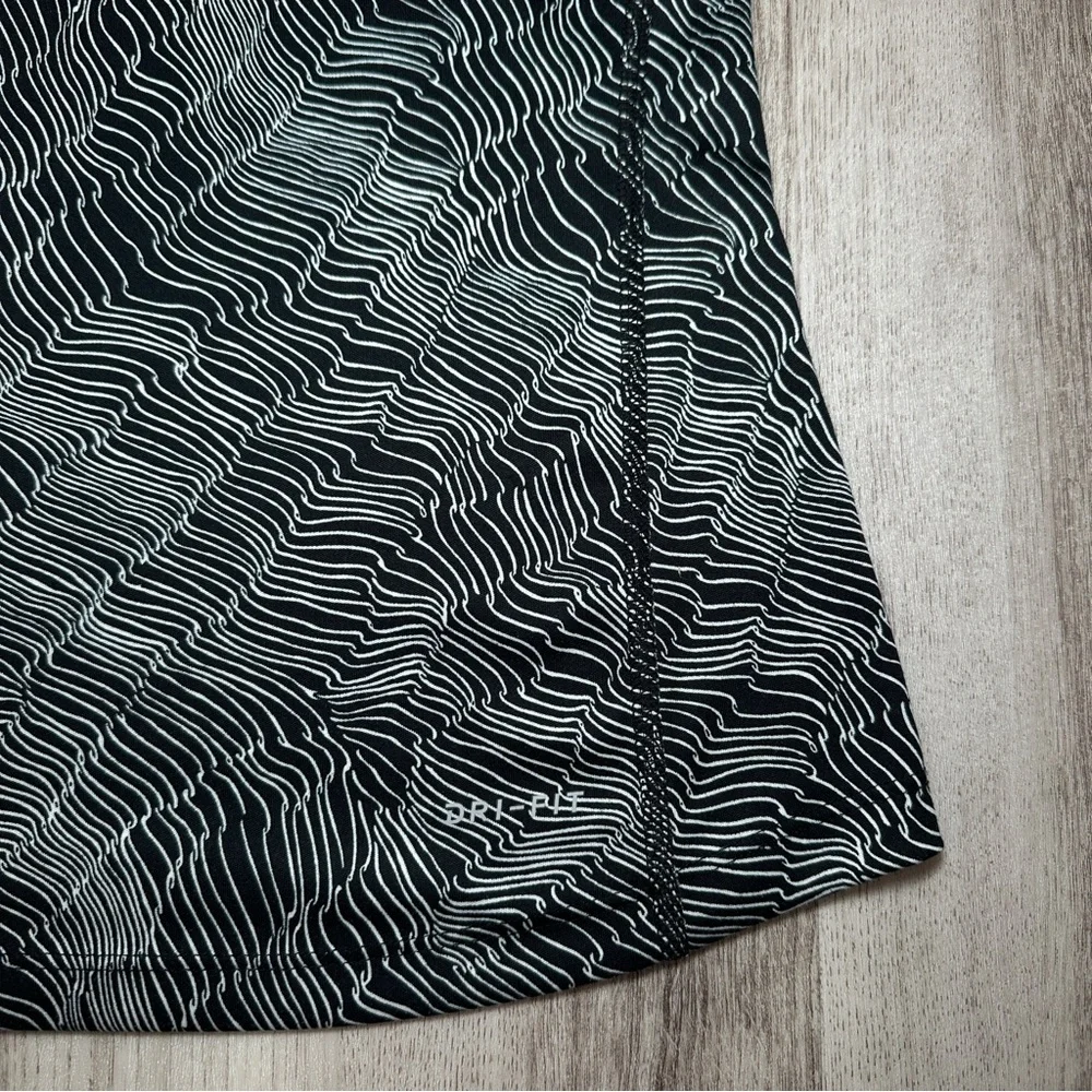 Nike Running Dri-Fit‎ Patterned Fitted T-Shirt Black/White Size XS